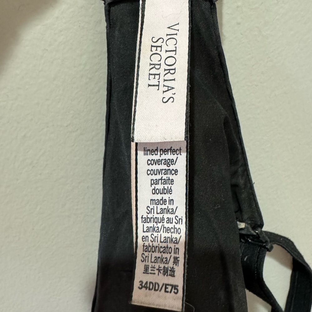 VICTORIA'S SECRET BARE Angelight Full-Coverage Bra Black 34DD $50 EUC - Picture 9 of 11